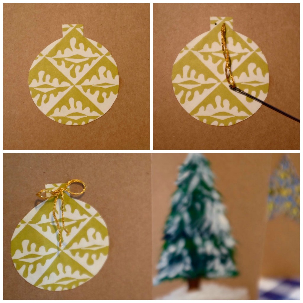 Paper bauble Christmas card