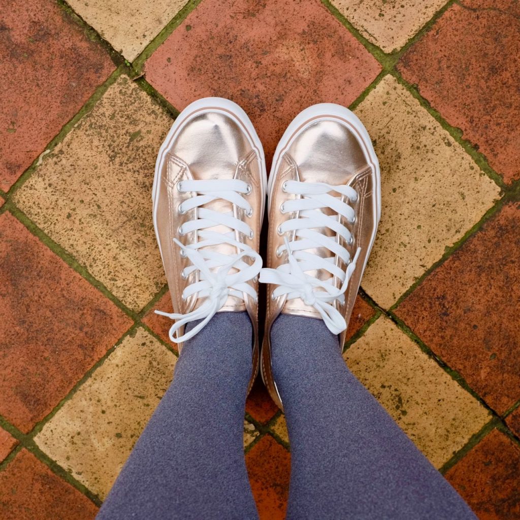 Rose gold trainers by Peacocks
