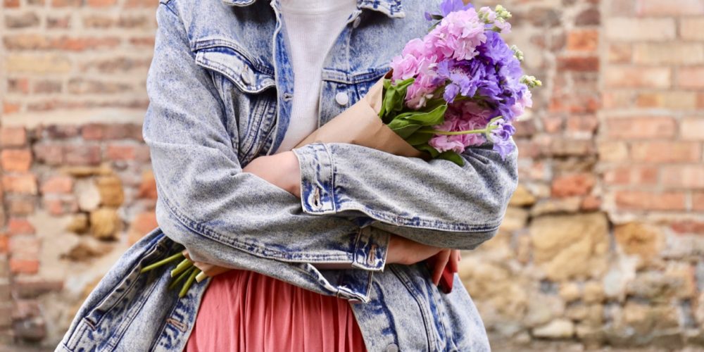 Denim jacket and flowers